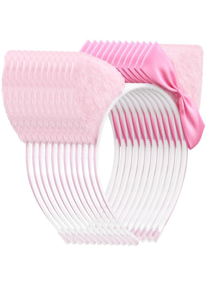 Chanaco 12Pcs Cat Ears Headbands Party Decorations Pink Bow Kitty Furry Hair Accessories Cute Gabby Headpieces Birthday Favors Halloween Costume Kawaii Gifts - Image 1